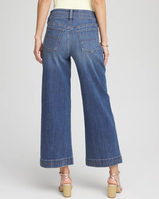 Double Stitch Wide-Leg Cropped Pants - image 4
